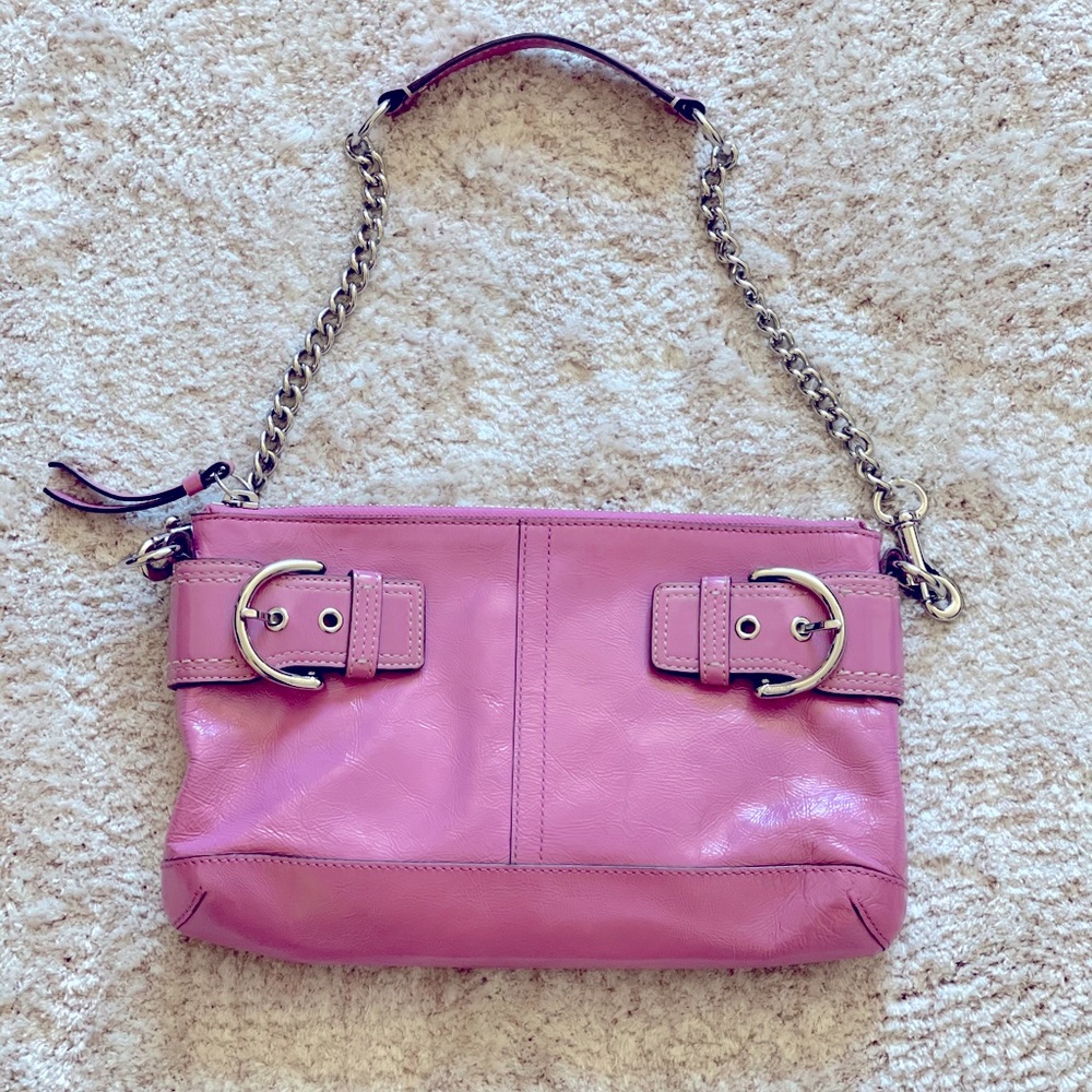 COACH pink shoulder bag with detachable strap